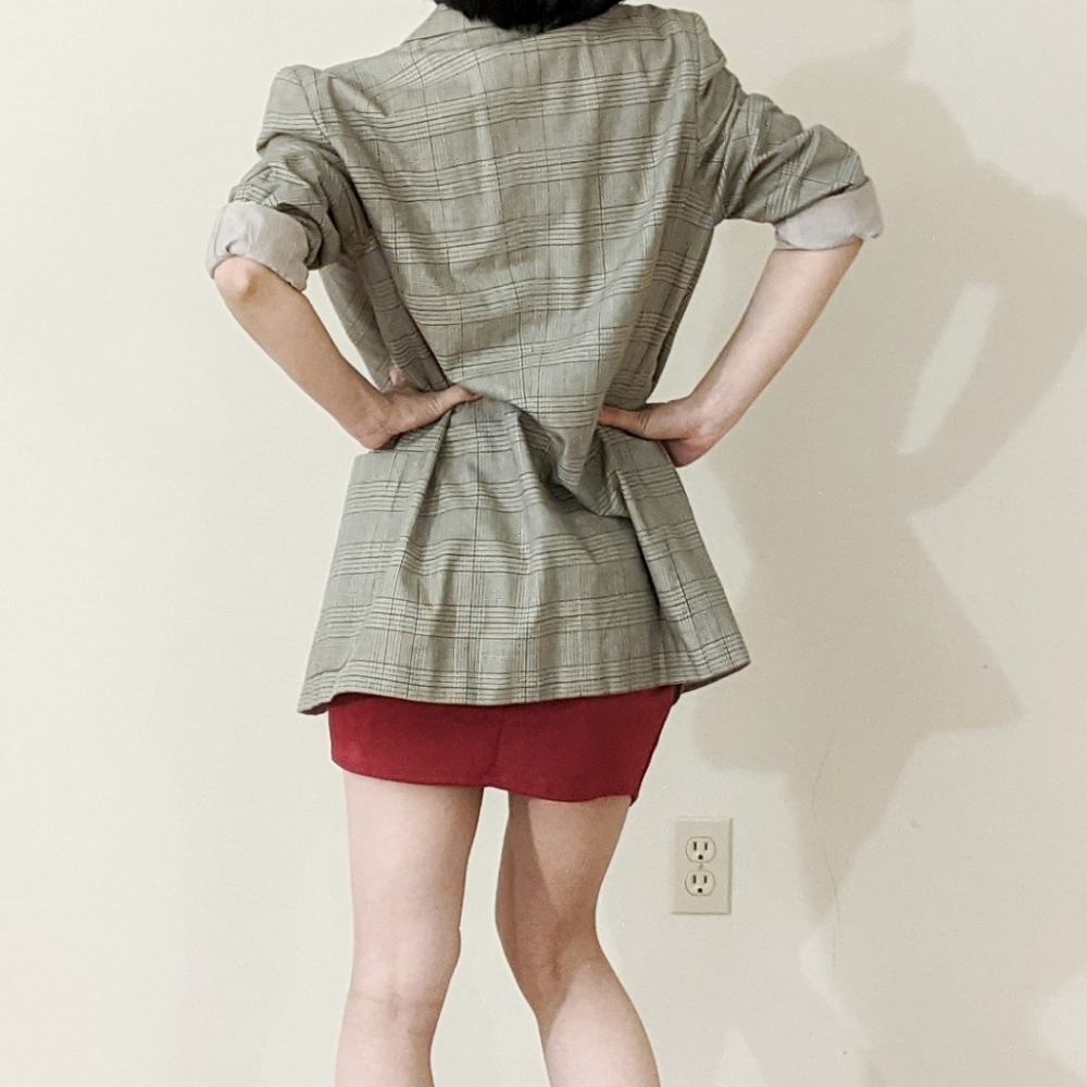 Vintage preppy Plaid oversized blazer